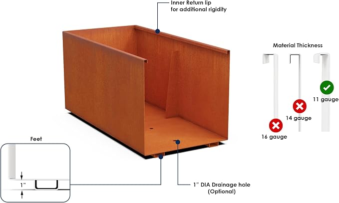 Plantercraft Extra Large Planters Outdoor 96 Inch - Image 3