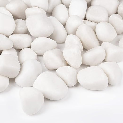 15 lbs White Rocks for Landscaping, 1-2 inch Decorative Rocks for Plants Indoor by OutdoorD%C3%A9cor