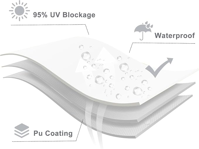 LOVE STORY Waterproof 16' x 16' x 16' Triangle White Sun Shade Sail Cannoy UV - Image 7