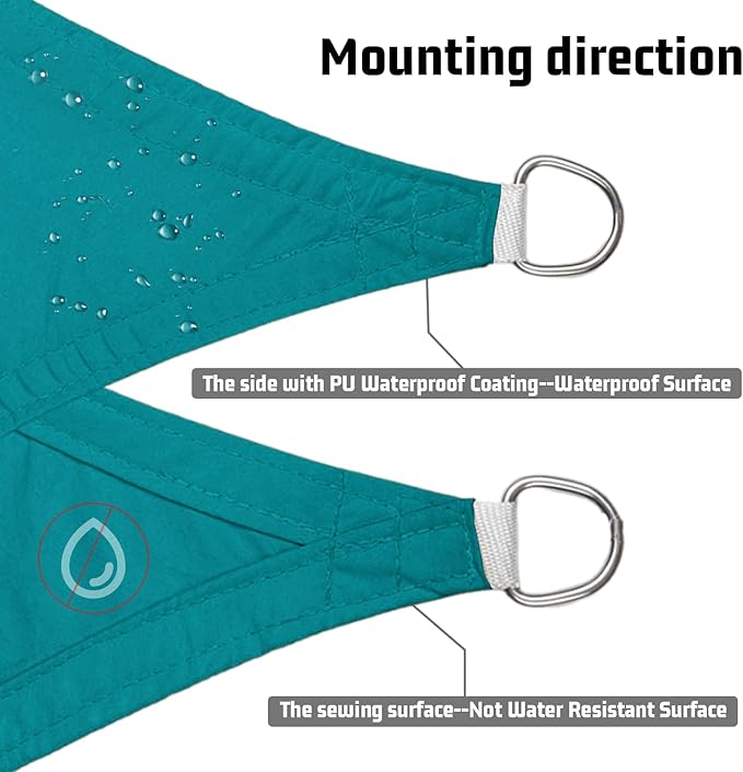 LOVE STORY Right Triangle 10'x18'x20.6' Waterproof Sun Shade Sail Canopy UV - Image 4