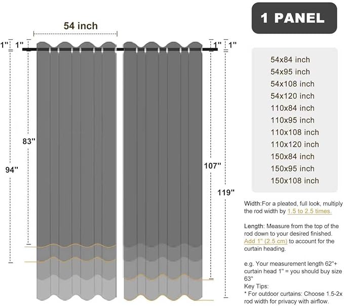 BONZER Extra Wide Waterproof Outdoor Curtains - Image 9