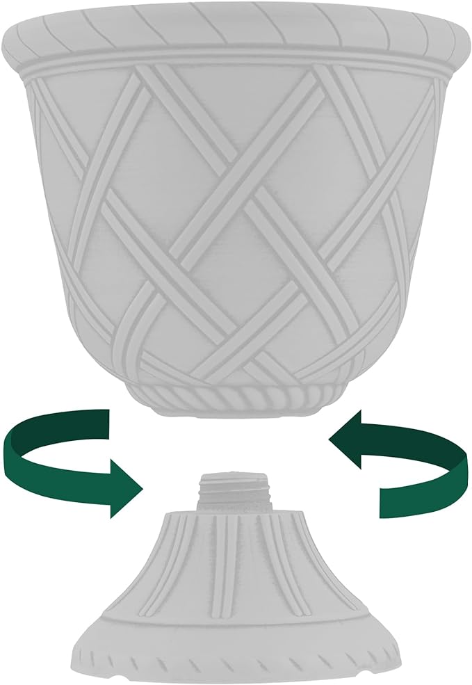 Arcadia Garden Products PL61GD Lattice Plastic Garden Urn, Classic Decorative - Image 3