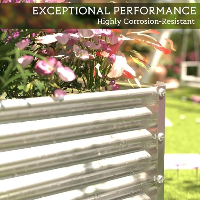 FRIZIONE 2pcs Tall 8x3ft Galvanized Raised Garden Bed Outdoor, Above Ground - Image 5