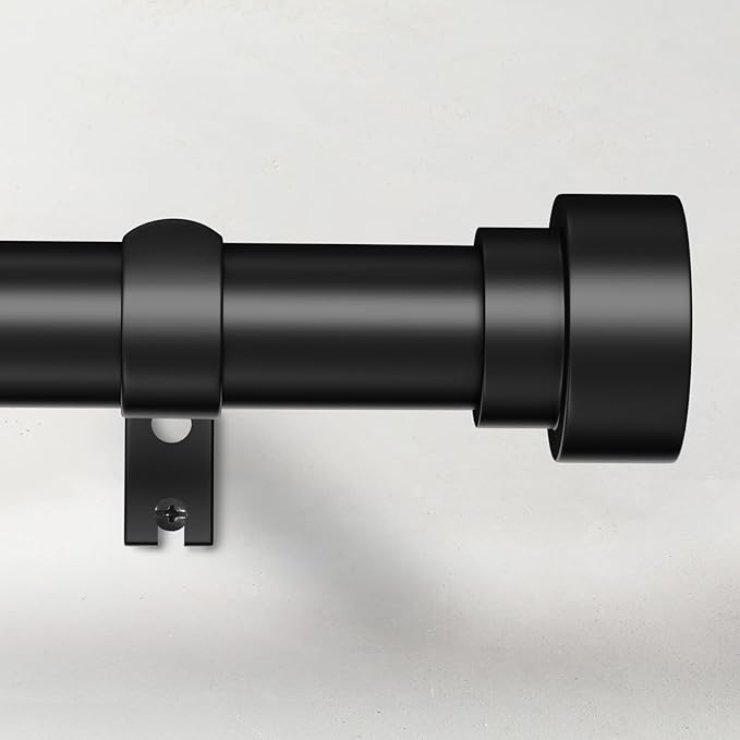 Time Forest Curtain Rods for Windows 32 to 240, 1 Inch Adjustable Black Heavy by TimeForest