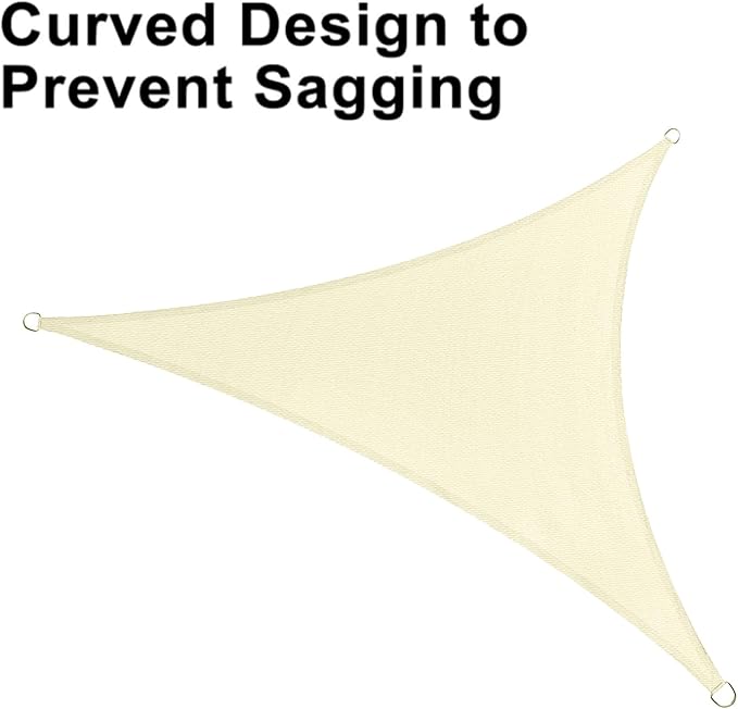 LOVE STORY Custom Size 6'x10'x11.7' Butter Cream Sun Shade Sail Right Triangle - Image 6