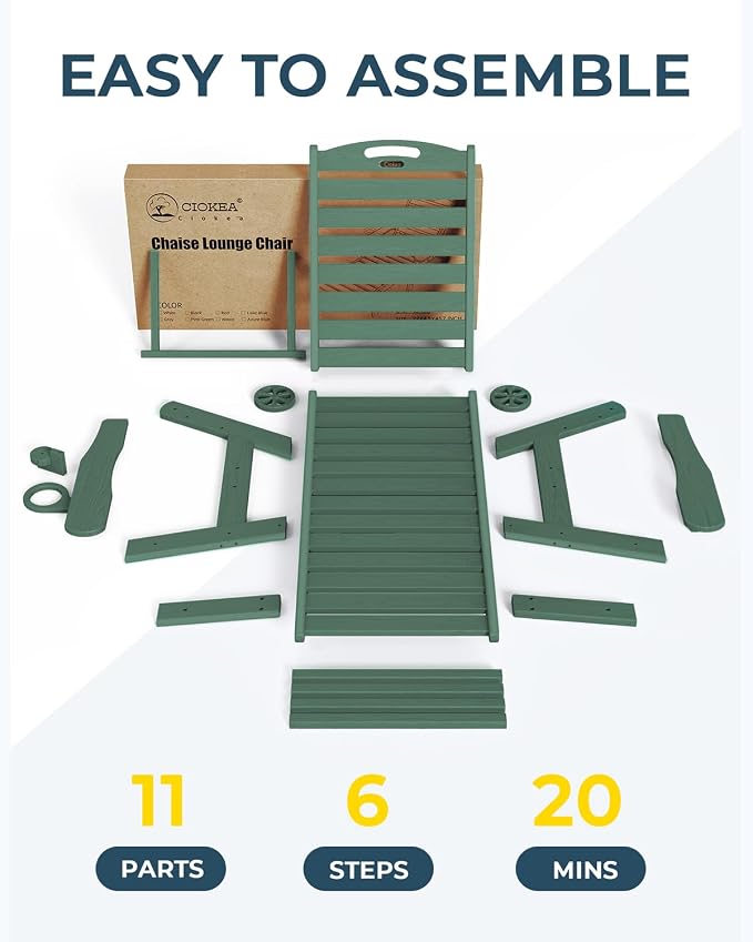 Outdoor Chaise Lounge Chair Set of 2, Patio Lounge Chairs - Image 7