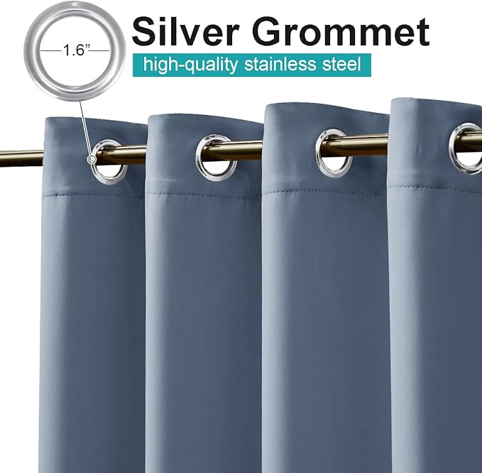 NICETOWN Outdoor Curtains for Patio W100 x L84 inch 2 Pieces, Sun Blocking - Image 2