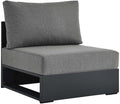Modway Tahoe Aluminum Armless Patio Gray Charcoal Modular Weather-Resistant by Modway