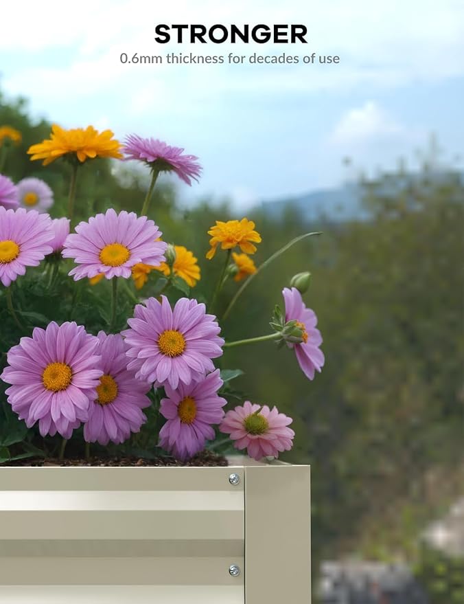 CABIHOME 2 Pcs 8x4x2 Ft Galvanized Raised Garden Bed, Deep Root Planter Box - Image 6