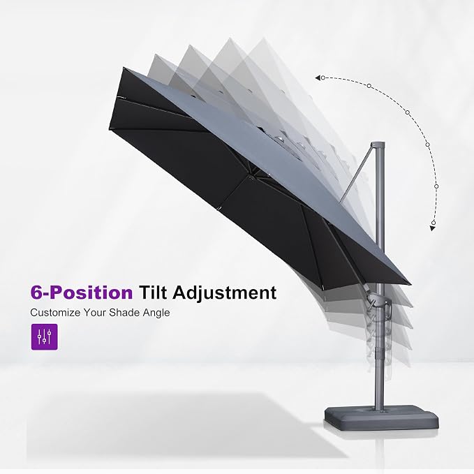 PURPLE LEAF 10' X 13' Rectangle Cantilever Umbrella - Image 7
