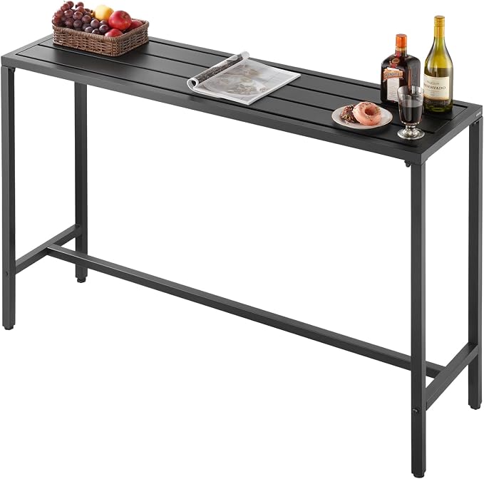 VEVOR Outdoor Bar Table, 55 x 15 in Patio Bar Table, Waterproof Top & Sturdy - Image 9