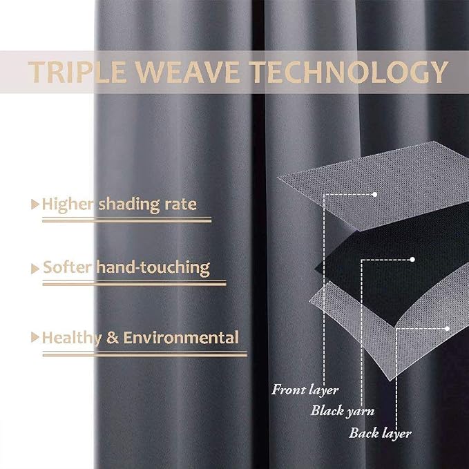 NICETOWN 2 Panels Outdoor Curtains Weighted Sunblock - Image 6