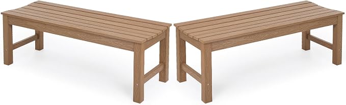 Stoog Outdoor Bench Set of 2, All-Weather HIPS Garden Bench by Stoog