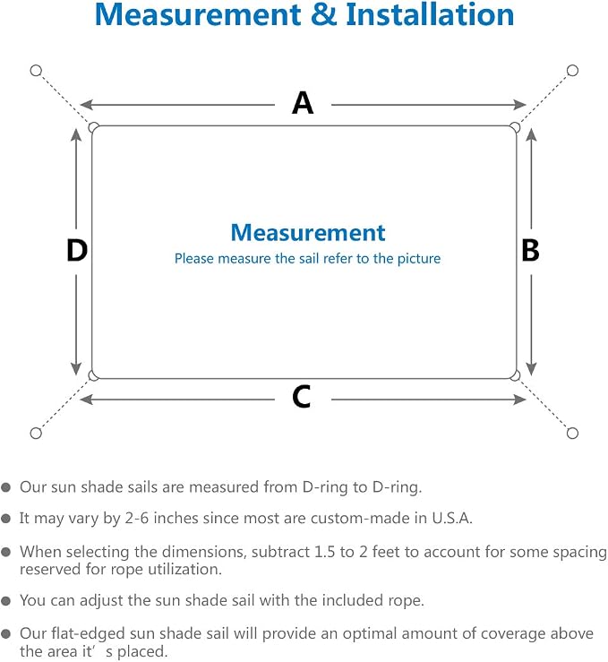 Eden's Decor Straight Flat-Edged Sun Shade Sail Rectangular 9' x 22' Wheat - Image 3