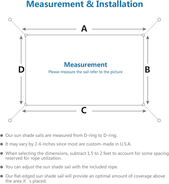 Eden's Decor Straight Flat-Edged Sun Shade Sail Rectangular 14' x 20' Brown - Image 3