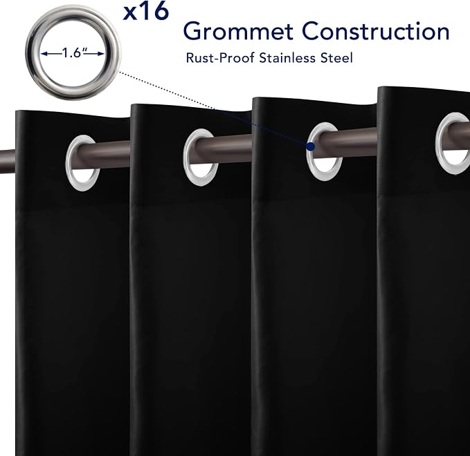PureFit Outdoor Curtains for Patio Waterproof Weatherproof, UV Resistant - Image 4