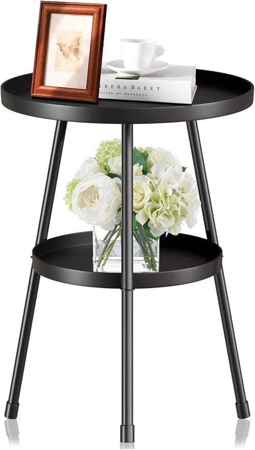 SYQ Round Metal Side Table Small End Table - Image 8