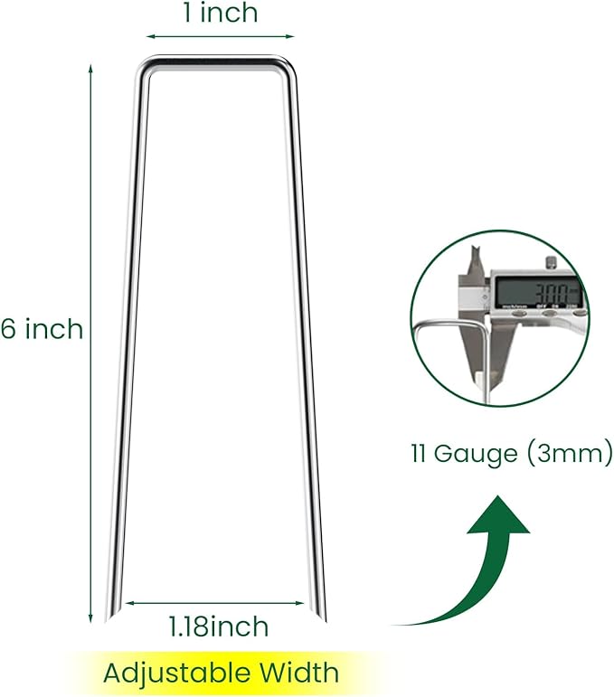 6 Inches Heavy Duty Galvanized Steel Garden Stakes Staples Securing Pegs - Image 2