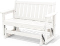 SERWALL 2 Person Patio Glider Rocking Chair, HDPE Material Weather-Resistant by SERWALL