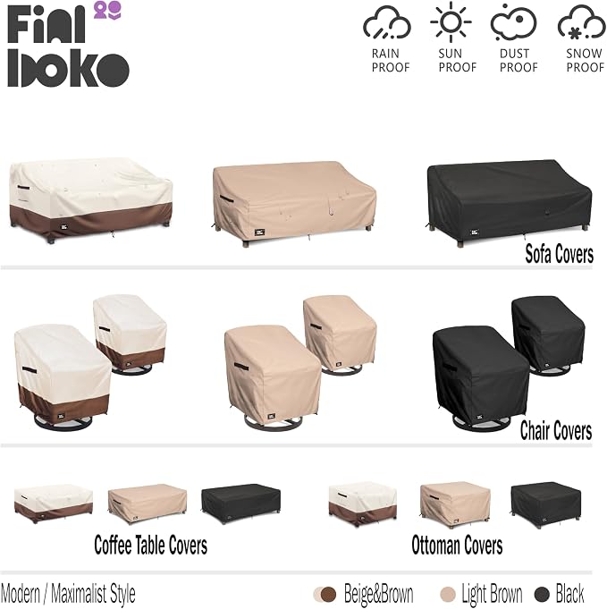 3-Seater Outdoor Couch Cover, 100% Waterproof Heavy Duty Patio Furniture Covers - Image 9