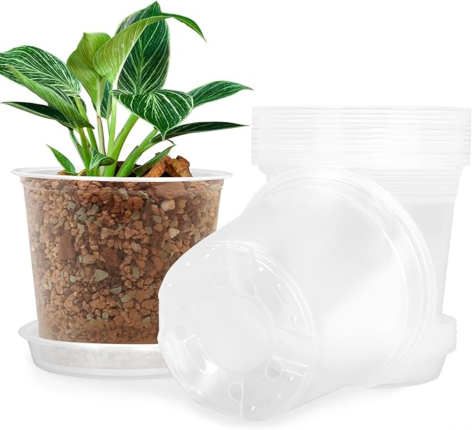 5 Inch Clear Nursery Pots for Plants by FUIJOL
