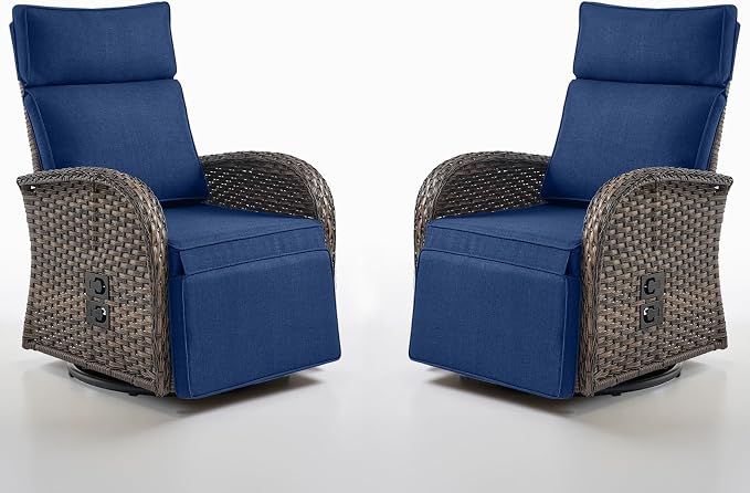 Belord Swivel Outdoor Recliner Chair Set of 2 by Belord