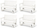 SERWALL Outdoor Glider Bench Set of 4, HDPE Weather-Resistant Swinging Bench by SERWALL