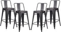 AC Pacific 24” Metal Barstool Set of 4 – Country Rustic Style by ACPacific