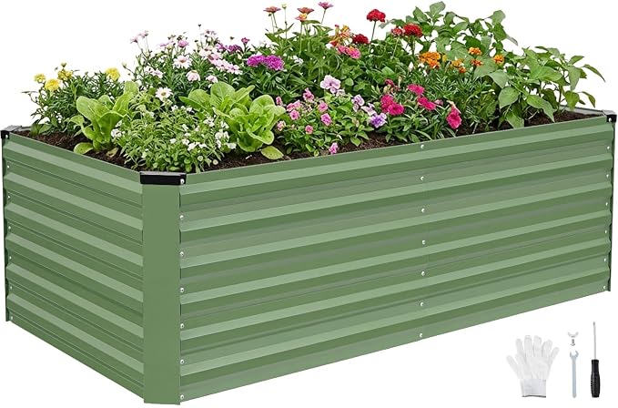 INNO STAGE 6x3x2ft Galvanized Raised Garden Bed, Raised Garden Bed Kit-Metal by INNOSTAGE