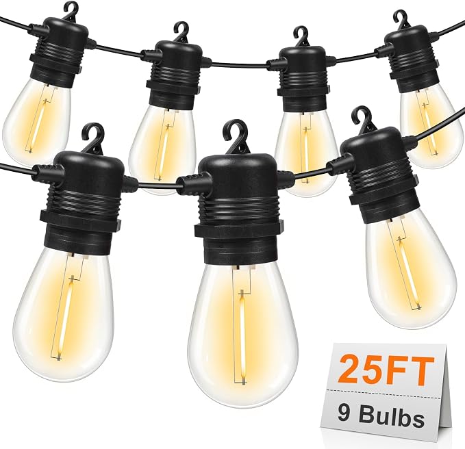 LED Outdoor String Lights 25FT by GvvooHome