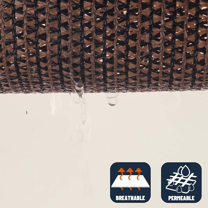 SUNNY GUARD Custom Size 10'x18' Brown Sun Shade Sail Rectangle UV Block Shade - Image 5