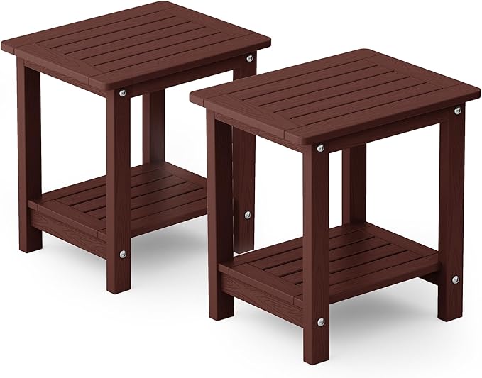 YEFU Outdoor Side Table for Patio: 16" HIPS Weather by YEFU