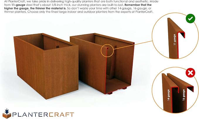Plantercraft Corten Steel Planters | 84 Inch Extra Large Rectangular Planters - Image 4