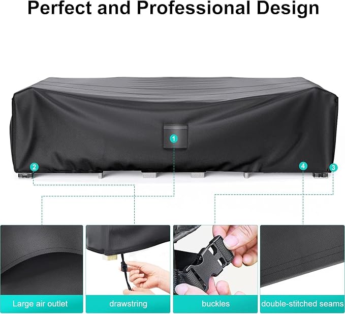 Patio Furniture Covers, Heavy Duty 600D Outdoor Furniture Cover Waterproof - Image 5