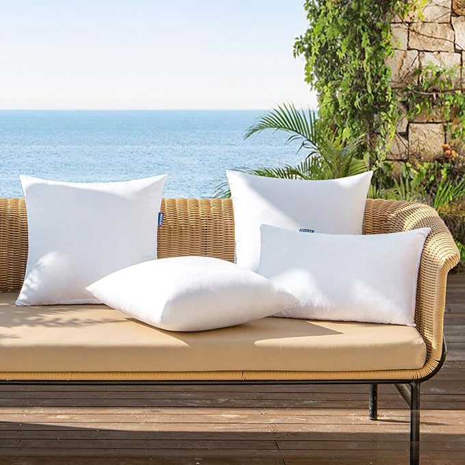 MIULEE Pack of 2 28x28 Outdoor Pillow Inserts, Outdoor Throw Pillows - Image 7