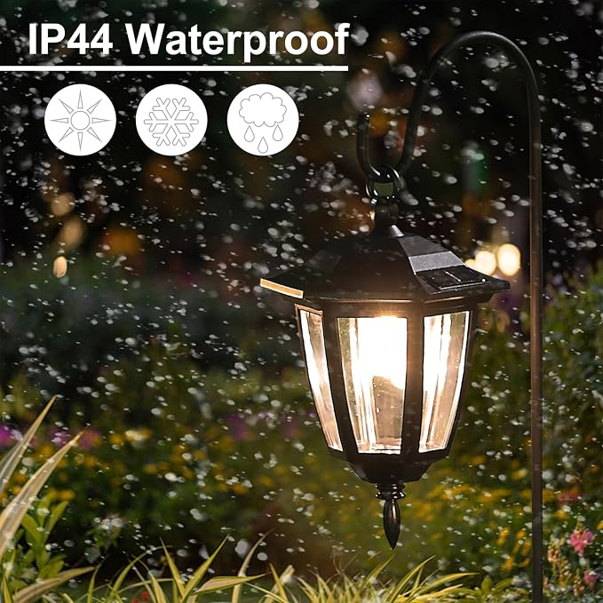 Dynaming 6 Pack Solar Hanging Lights Outdoor, Solar Powered Garden Decorative - Image 5