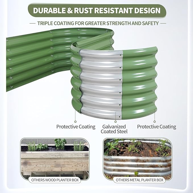 Galvanized Raised Garden Bed Outdoor- Raised Beds - Image 3