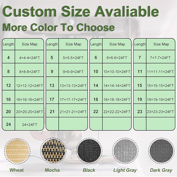 Artpuch Outdoor Pergola Shade Cover 8x8 FT Sun Shade Cloth - Image 8