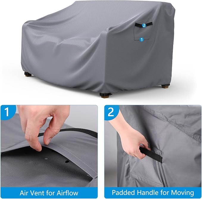 Mrrihand Heavy Duty Patio Sofa Cover, Mrrihand 3-Seater Outdoor Sofa Loveseat - Image 4