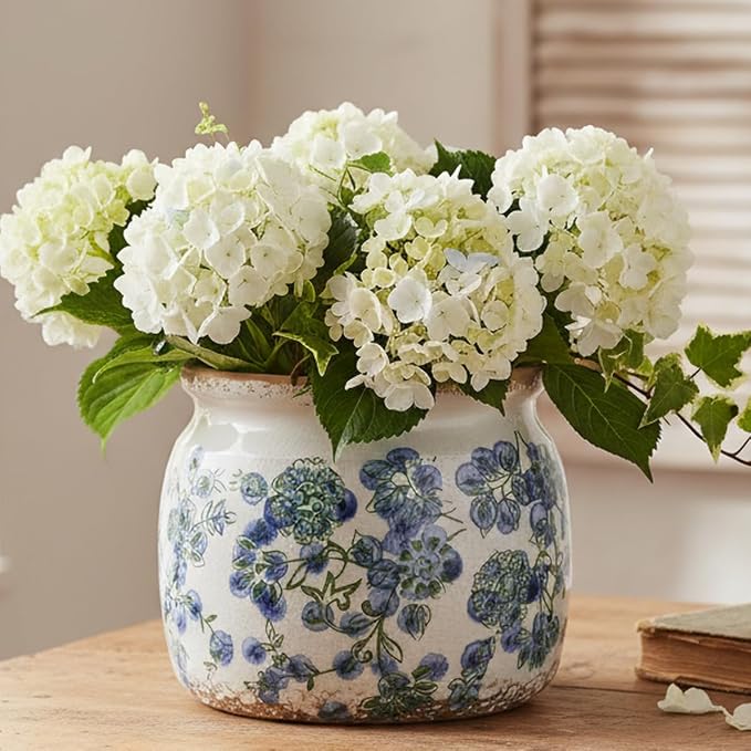Ceramic Planters Spring Decor, 6.29in Country Cottage Plant Pots - Image 2