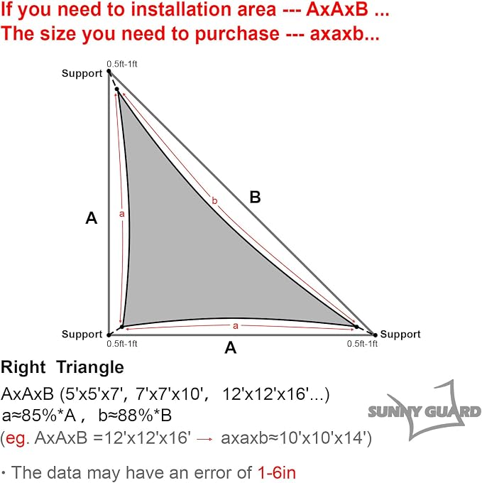 SUNNY GUARD Custom Size 17'x22'x27.8' Triangle Butter Cream UV Block Sunshade - Image 2