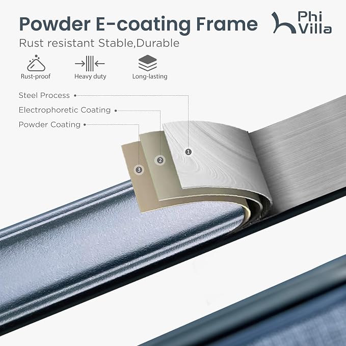 PHI VILLA Outdoor Swivel Bar Stools Set of 2, High Top Bar Chairs - Image 3