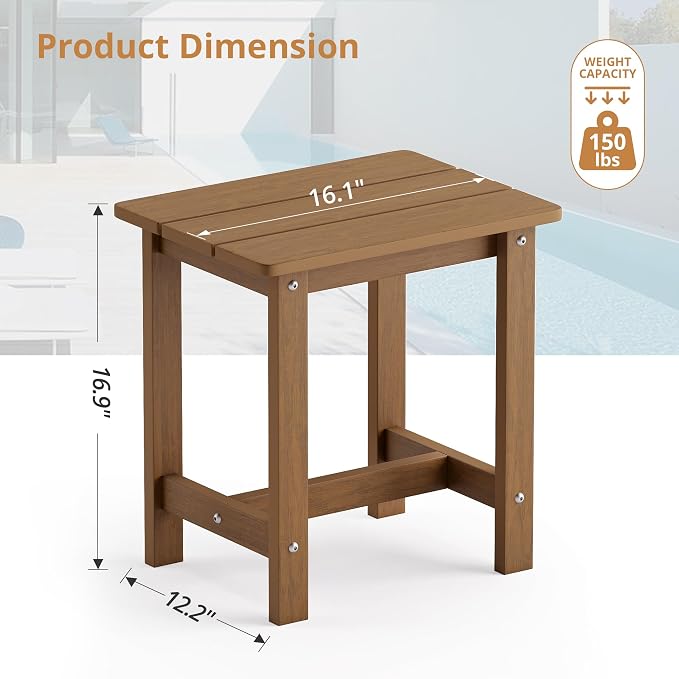 LUE BONA Outdoor Side Table, HDPS Small Outdoor Table, Adirondack Side Table - Image 3