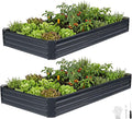 INNO STAGE 2 Pcs 8×4×1ft Galvanized Raised Garden Bed Kit, Galvanized Planter by INNOSTAGE