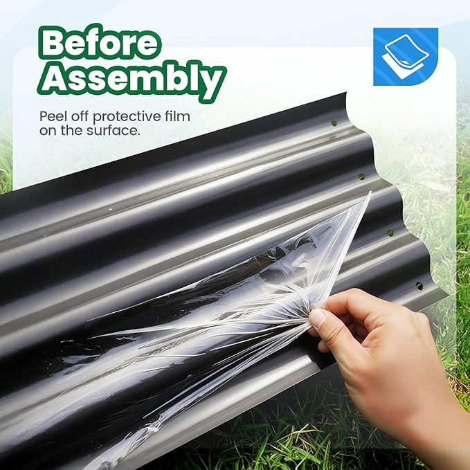 Quictent Galvanized Raised Garden Bed Kit, Strengthened by Crossbar, Dark Gray - Image 4