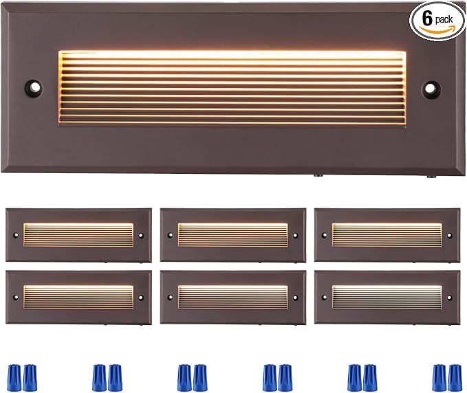 LEONLITE 5W/4W/3W Dimmable 5CCT Low Voltage LED Step Lights Outdoor, 9 Inch by LEONLITE