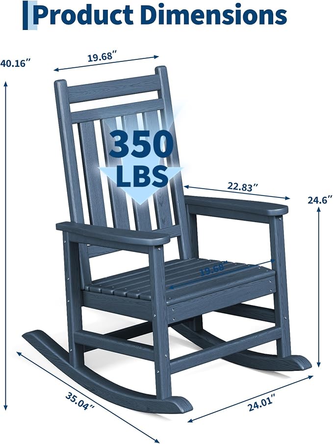 HDPE Rocking Chair Outdoor Set of 4 - Image 2