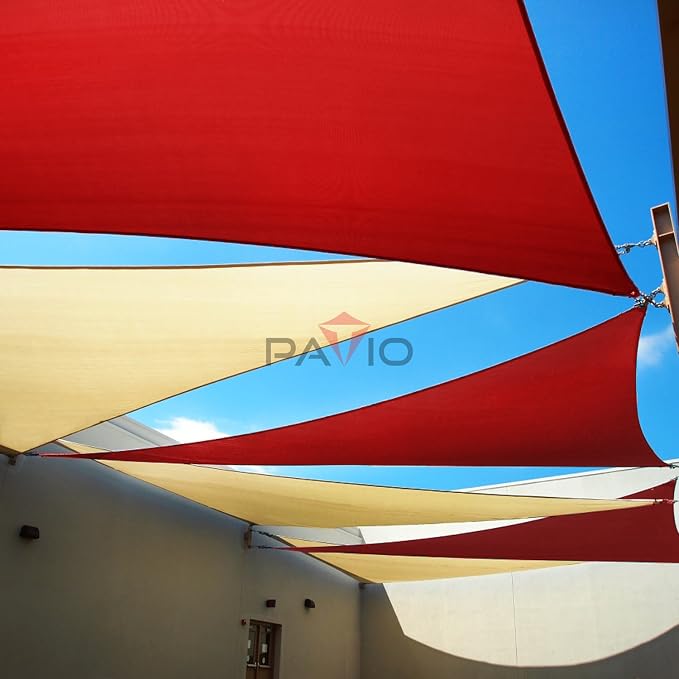 Patio Paradise 20' x 20' x 20' Sun Shade Sail Triangle Canopy Shade Cloth - Image 6