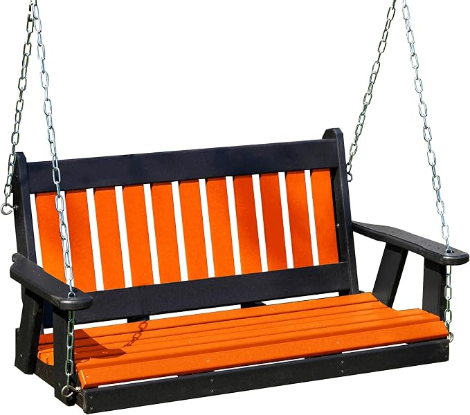 Poly Lumber Wood 4FT Mission Porch Swing Amish Craftsmandship Made in USA HDPE by Unknown