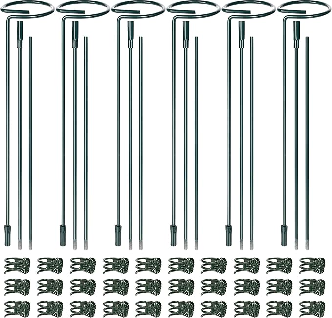 Mwellewm 6 Sets Plant Stakes 12/25/36 Inch Adjustable Plant Support Stakes Tall by Mwellewm